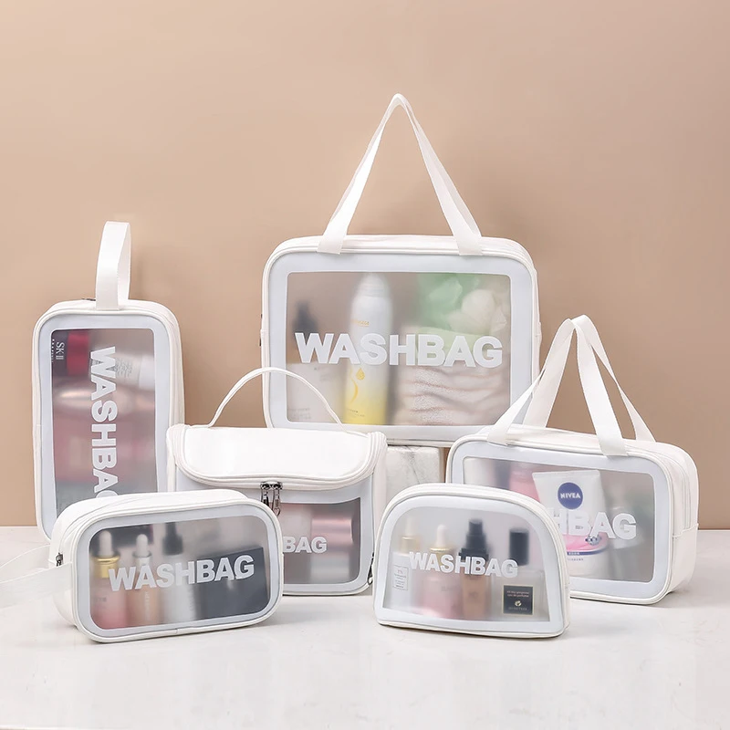 Women Waterproof Washbag Pu Transparent Makeup Bag Pvc Cosmetic Bag ...