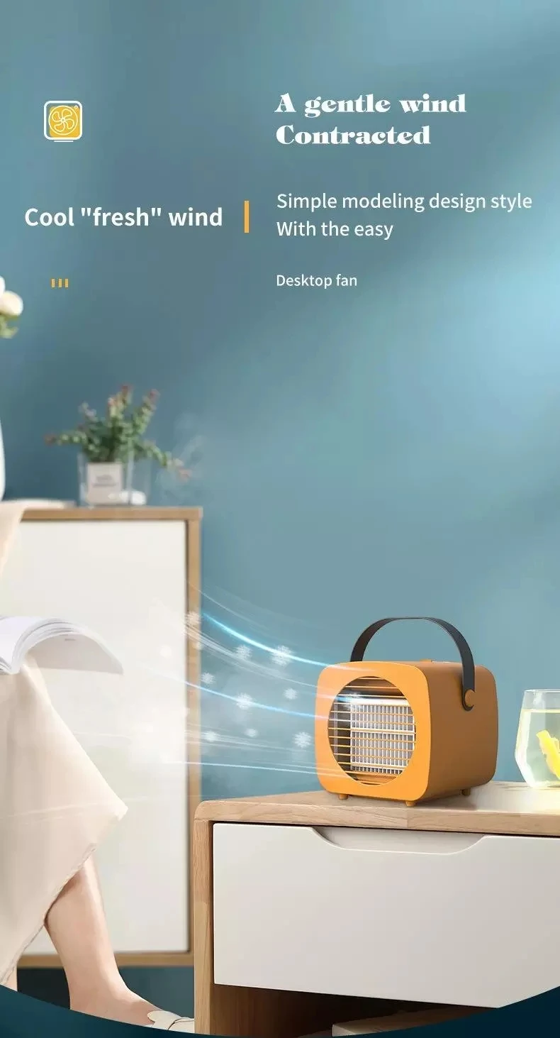 Portable Desktop Air Cooler Fan With 3 Modes And Water Mist_voghion.com