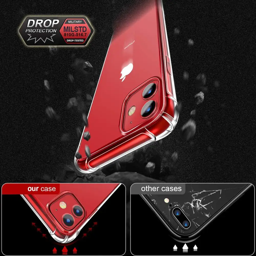 HOCAYU Shockproof Transparent Case for Iphone 11-15 Pro