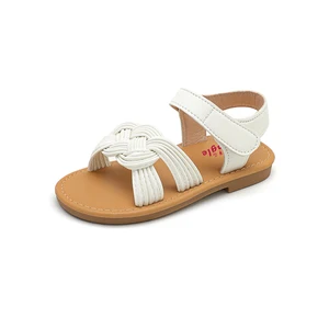 Classic Style Children's Girl Summer Outdoor School Party Pu Leather Rubber Soft Sole Kids Sandals