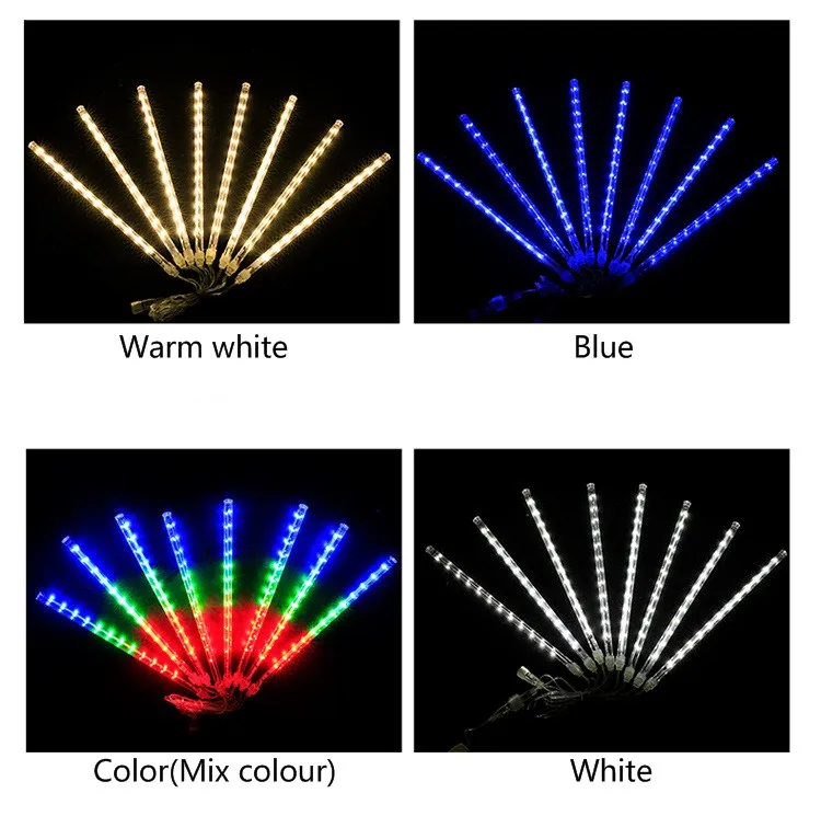 Waterproof solar rgb meteor snow shower falling rain drop christmas tree party led string storage garden lights outdoor decor manufacture