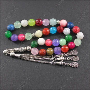 Natural Stone 33 Islamic Prayer Beads Rosary Beads Muslim Tasbih Tasbeeh Ramadan Accessories Saudi Arabia Fashion Jewelry