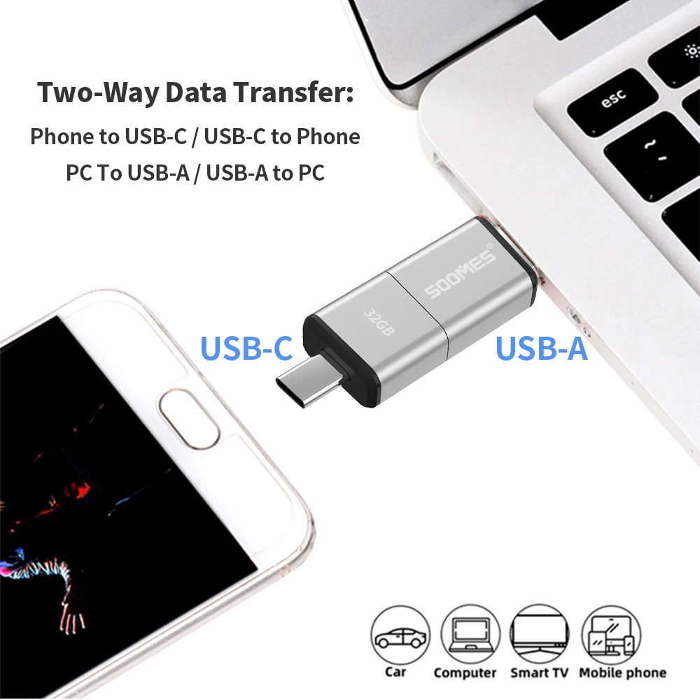 U48 Smartphone Dual USB-C OTG flash drive