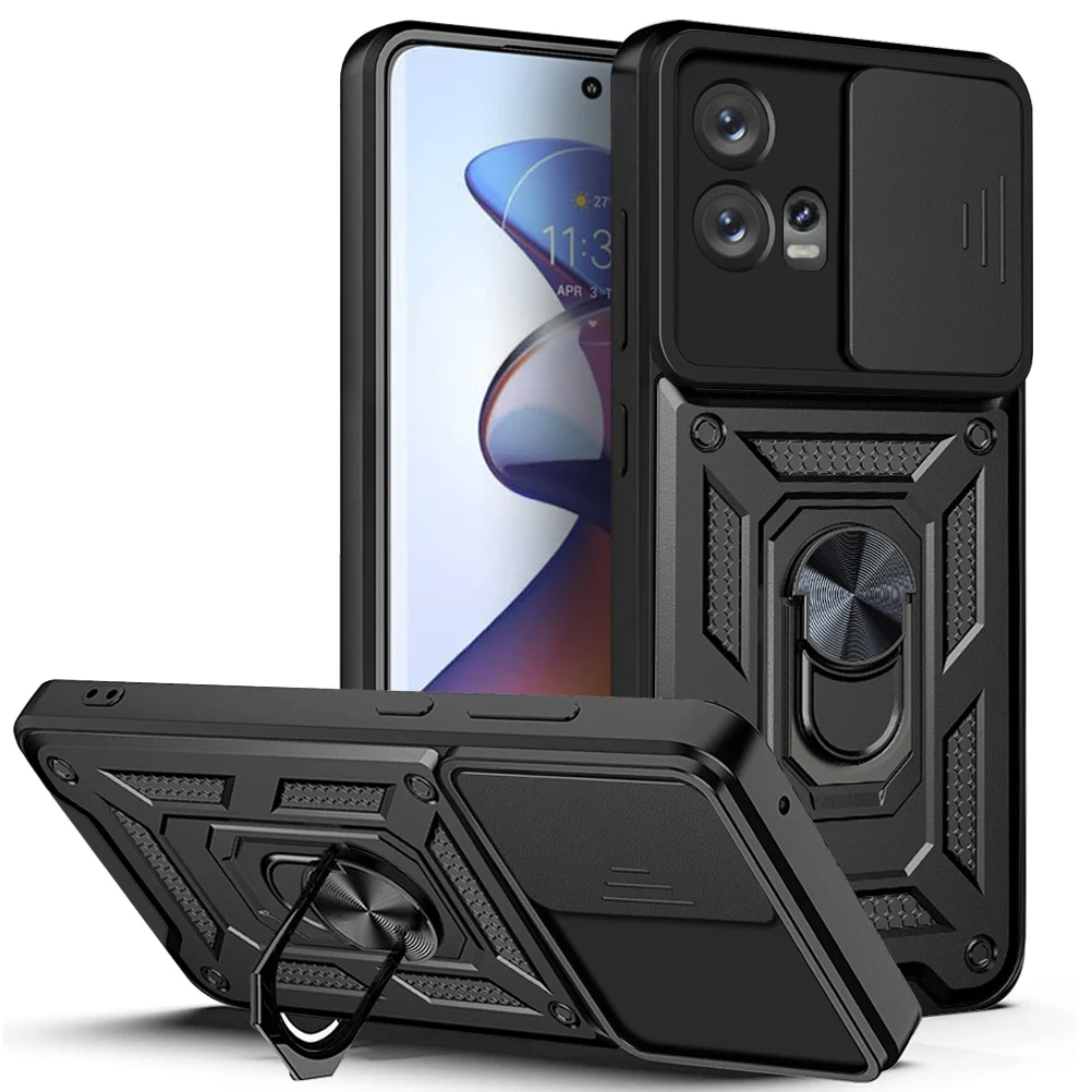EasyShow Custodia Per Motorola Edge 30 Ultra - Cover In PU + PC + TPU Con Protezione 360° - Colore Blu - 5