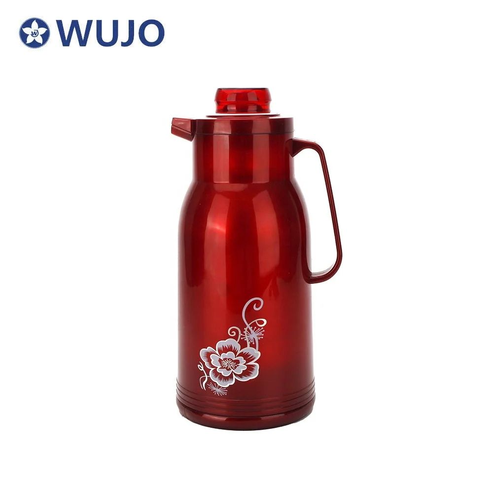 WUJO 1- 1.9 Liter Thermos GLASS REFILL Hot Tea Water Coffee Plastic Vacuum  Flask Wholesale