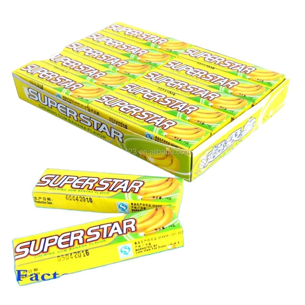 14g Sweet Super Star Banana Flavor Stick Chewing Gum Buy Banana