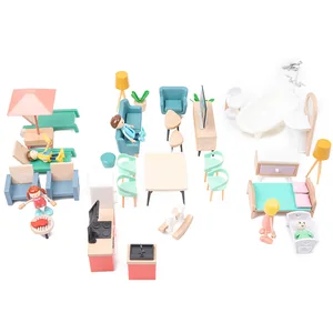 40 Piece Dollhouse Furniture Set for Girls Pretend Play Miniature Princess House Toy with Realistic Home Simulation Decor