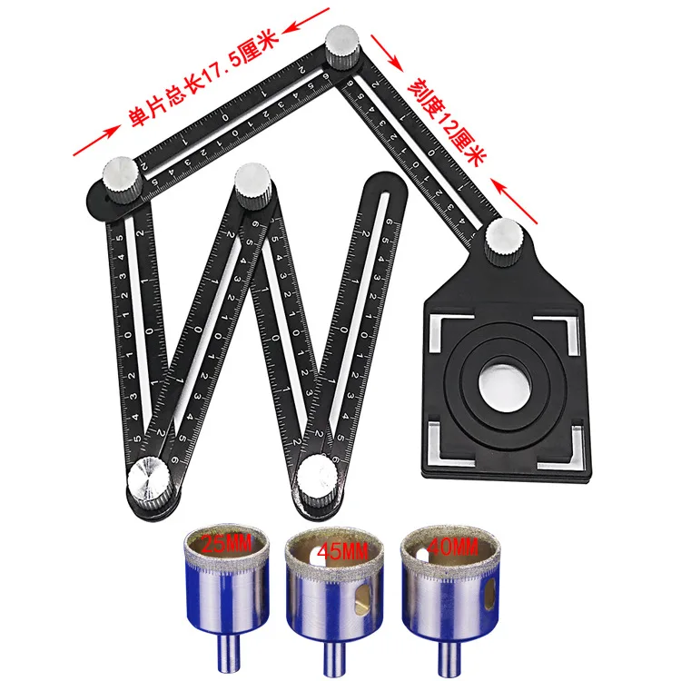 6-Sides Angle Six Fold Ruler, Tile Opening Positioner Adjustable ...