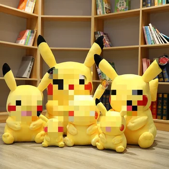 Kawaii Picachu Plush Doll Cartoon Anime Peripherals Plush Pillow Soft Stuffed Animals Character Plush Toy