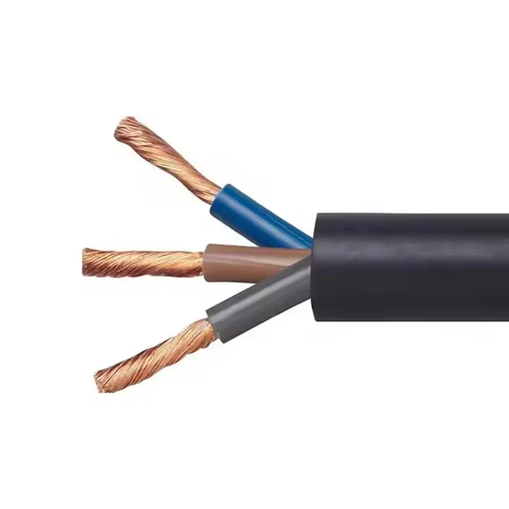 Customized RVV H07VV-F 450/750V PVC insulation 2/3/4/5 cores copper conductor flexible electrical wires for construction