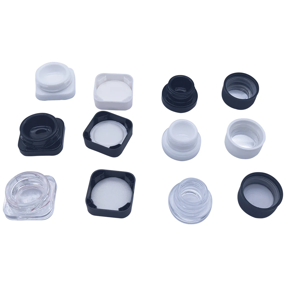 
 Стеклянный концентрат 3 мл 5 мл с логотипом на заказ, контейнер для защиты от запаха воска КБД, 7 мл 9 мл, маленькие стеклянные банки для масла  