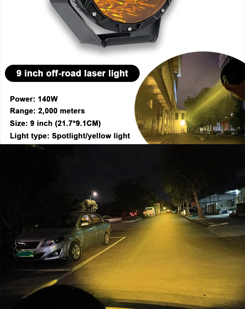 Wholesale high power 12V-36V 140W Led Driving Spotlight 4WD truck Off-road 9 inch auto Led laser lens spotlight working light