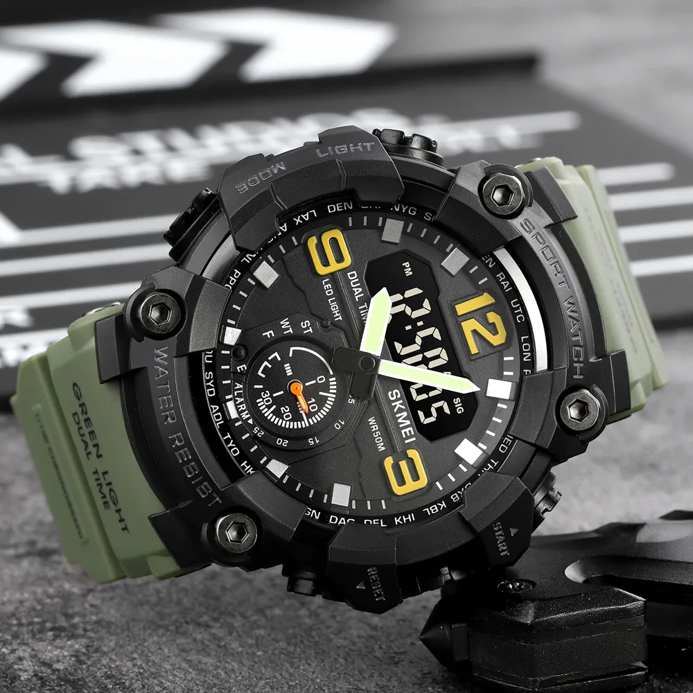 Skmei 1965 Orologio Digitale Da Uomo Cinturino In Plastica Cronometro Analogico Orologio Da Polso Orologio Da Polso Sportivo All'aperto - Foto 5