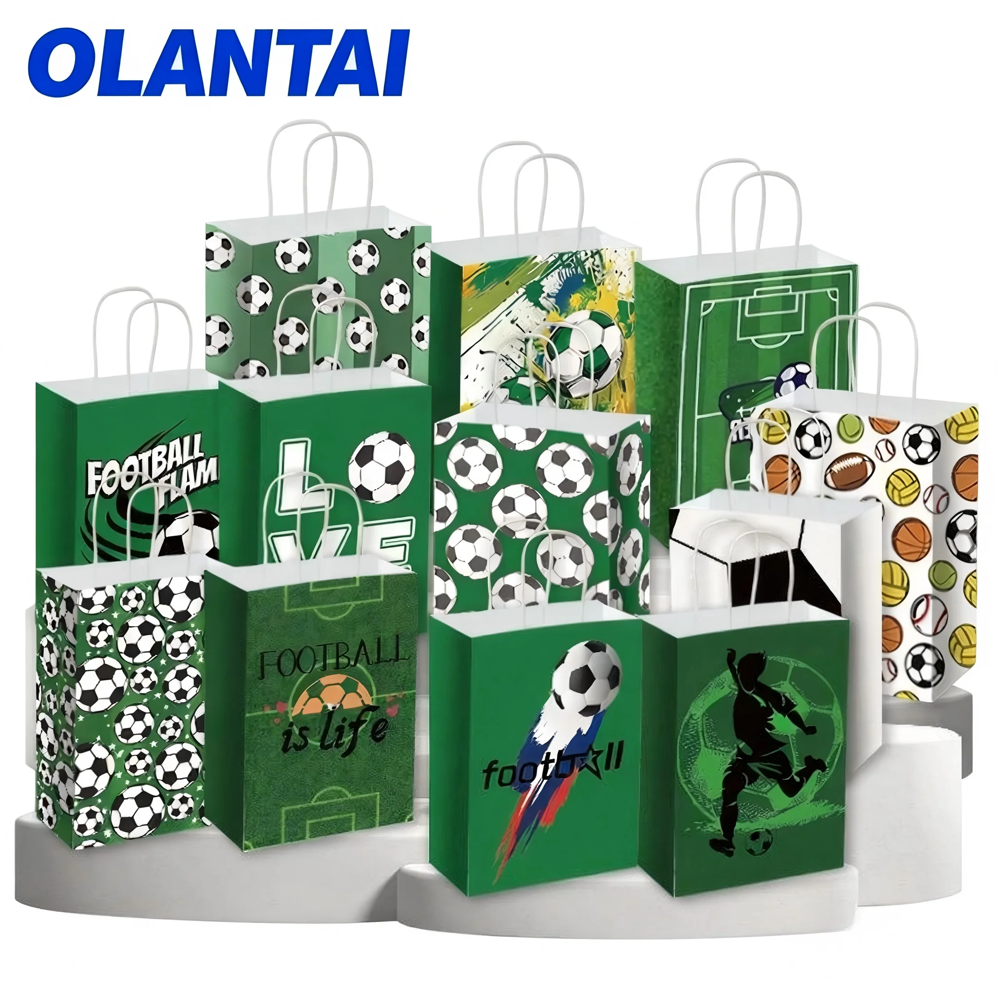 For Recyclable Durable Brown Kraft Food Packaging Paper Bags for Football Stadium Catering Delivery Service