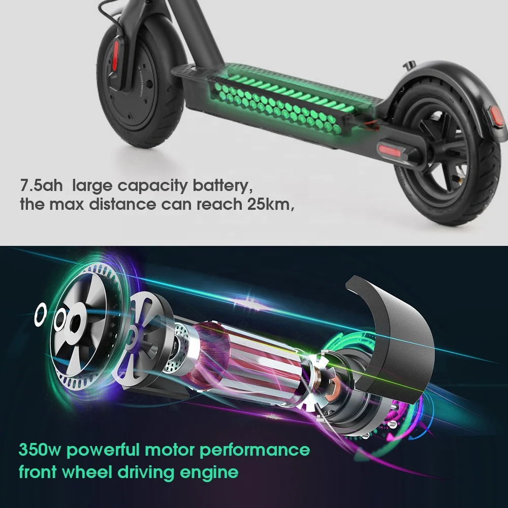 Monopattino Elettrico IScooter 8.5 - 350W, Autonomia 30KM, Max 25 Km/h, Pieghevole Per Adulti E Ragazzi - Foto 2
