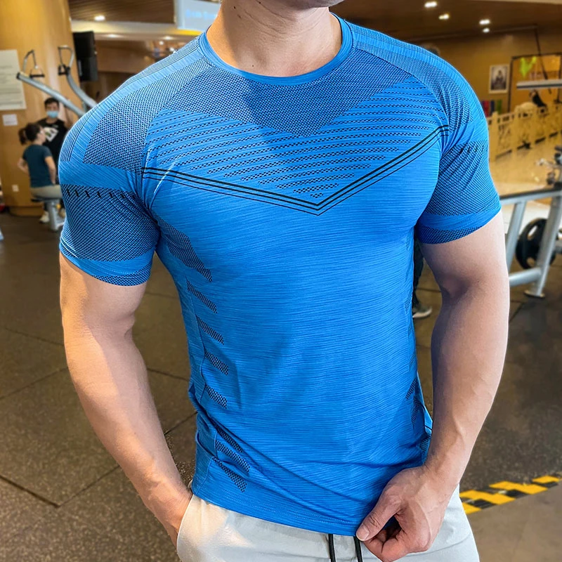 designer homens alta qualidade camisa esporte homme correndo rápido seco  tshirts slim tops masculino fitness tee muscular musculação