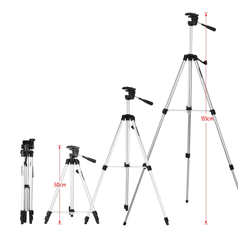 Metal Profssonal Tripod 330A Hand Rod Lifting 1355mm Max Load 3kg for DSLR Camera