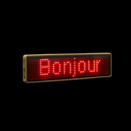 Recharge Scrolling  Electronic Language Staff LED Name Tags