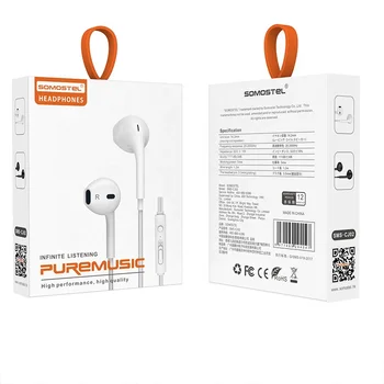 South America Hot Sale stereo Mobile Handsfree Headphones 3.5mm Earphone Wired Earphone in Ear with Mic