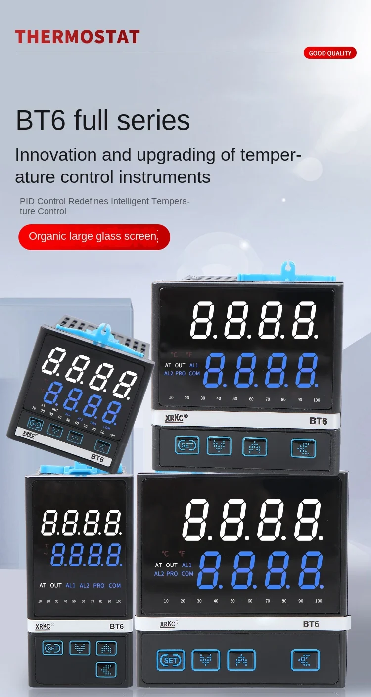 BT6-D 72*72mm Digital Display PID Temperature Controller with RS485 Communication and Timing Function Industry Thermostat