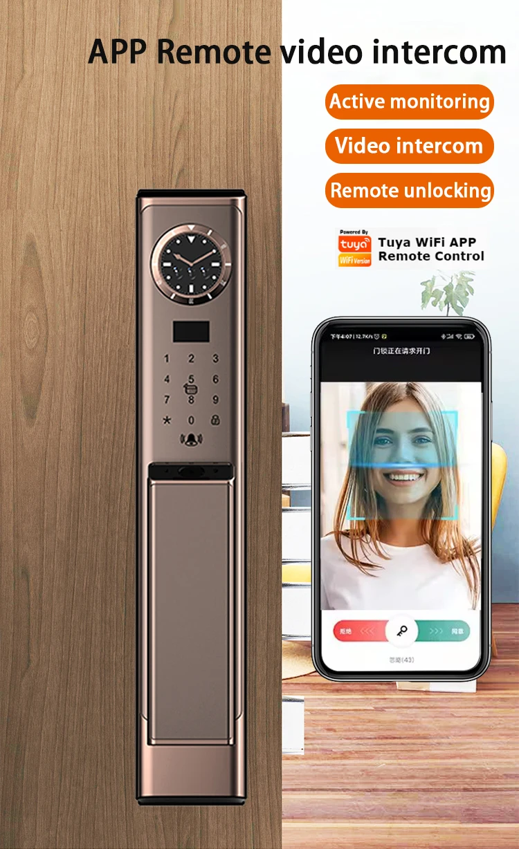 Fashionable and affordable price facial recognition smart door lock