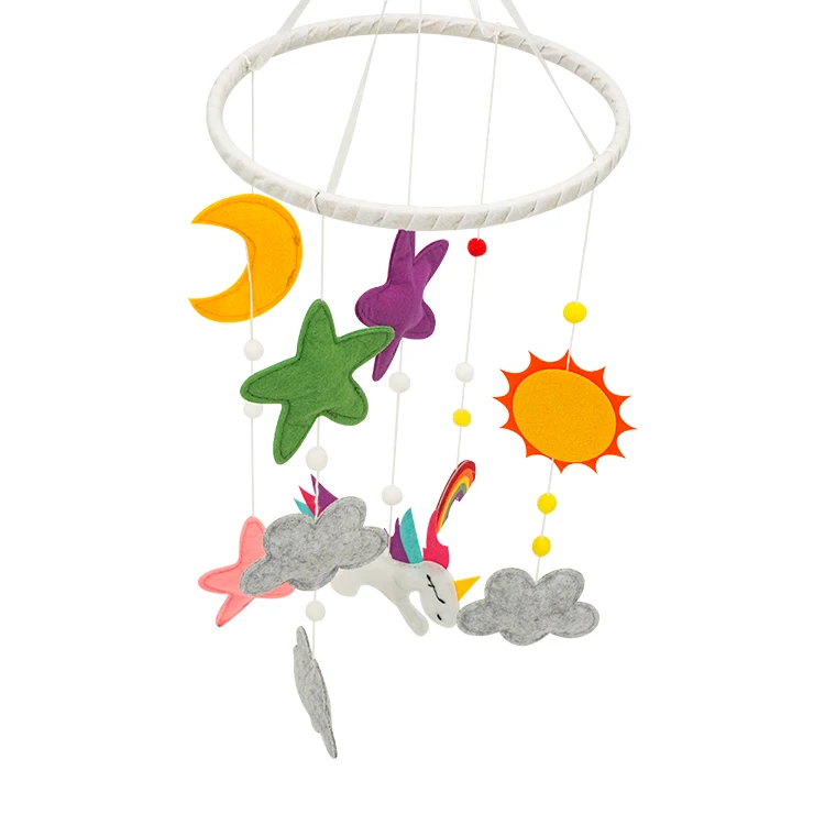 Симпатичная детская игрушка для сна войлочный детский мобильный с деревянной кроваткой подвесная мальчиков и девочек декор детской