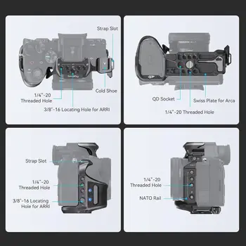 SmallRig A7 IV Cage with Top Handle and Clamp for Cable Basic Kit for Sony Alpha 7R V/Alpha 7 IV/Alpha 7S III - 3708 detail image