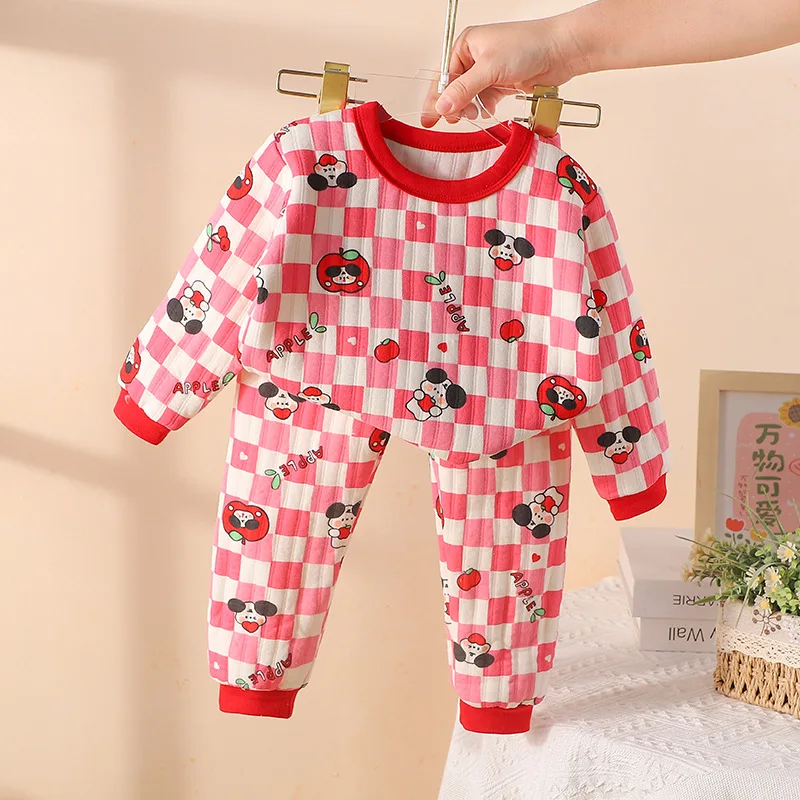 Autumn And Winter New Children's Thickened Warm Underwear Set,Baby