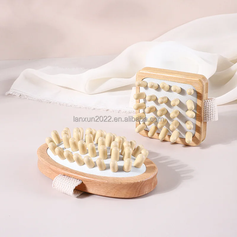 Professional Eco Friendly Bamboo Massage Brush Natural Beech Body Brush