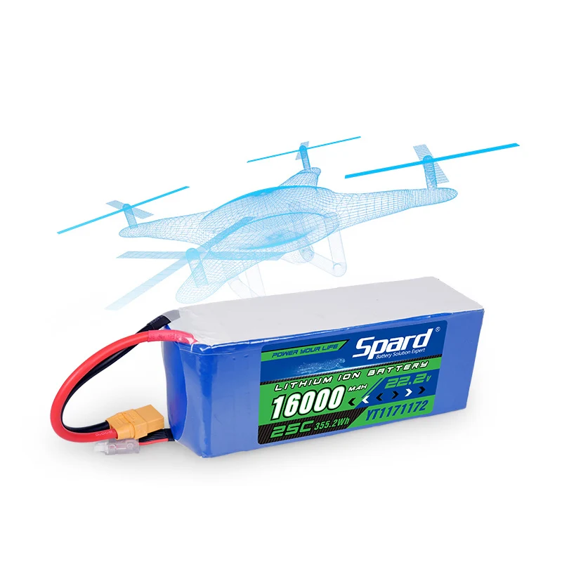 SPARD Factory Custom Drone Battery 22.2v 16000mah 25C 6s Lipo Battery Cells With AC150 Lipo Battery and Extended Flight Times