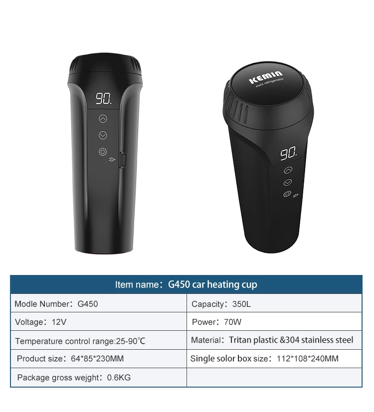 Temperature Control Travel Coffee Mug Car Heated Smart Cup With Led Display,Coffee Beverage