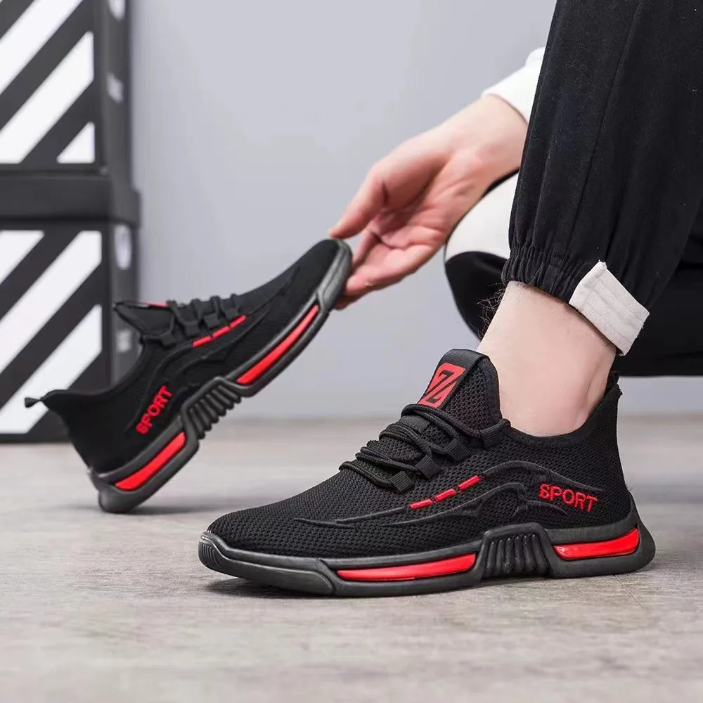 new cheap lace-up mesh breathable sports black casual sneakers comfortable lightweight  men chunky sneakers