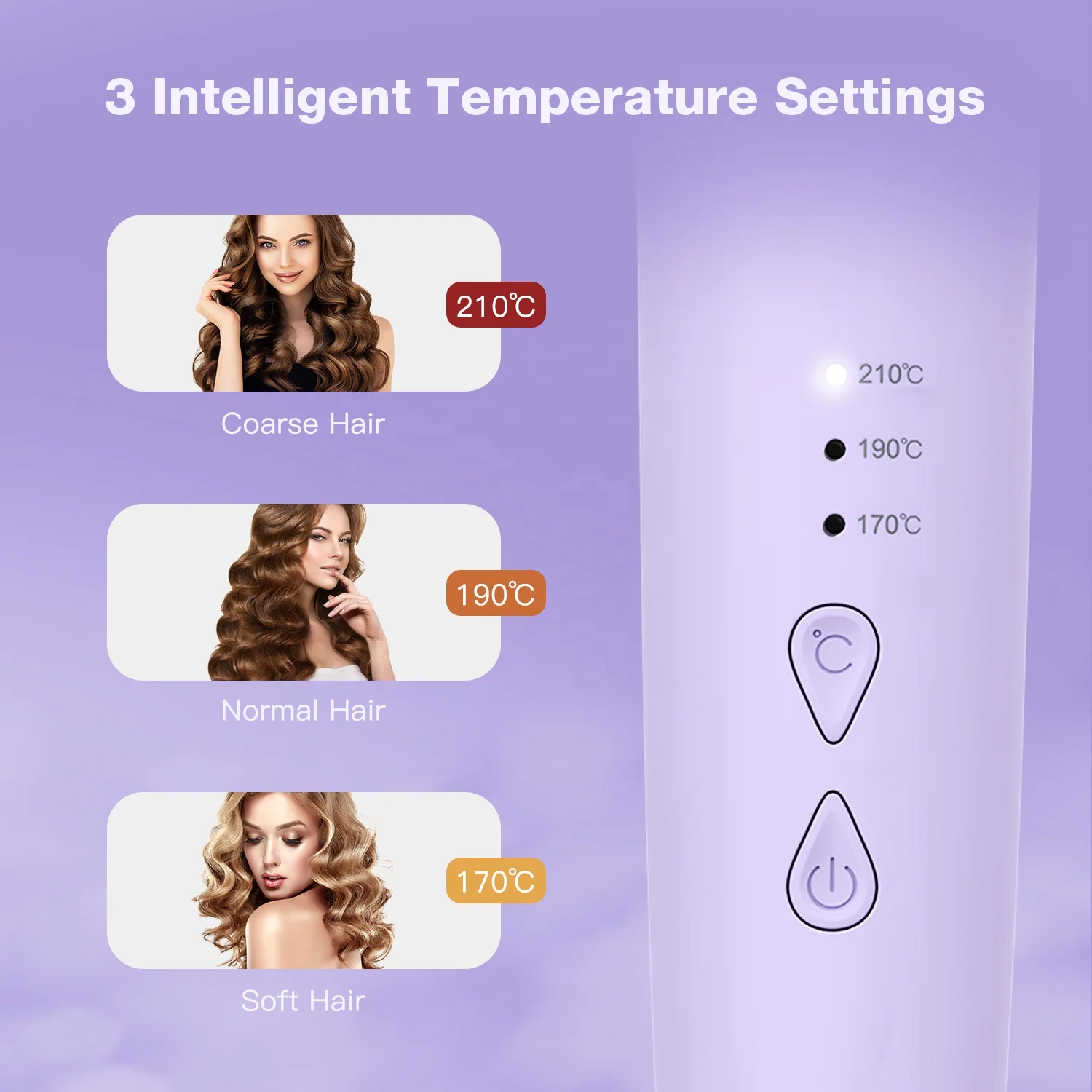 Lena Patented Design Ionic Rotating Curling Wand Electric Ceramic Curl Iron Automatic Hair Curler Waver