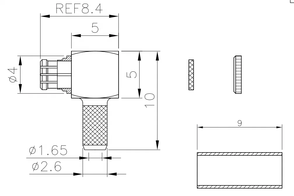 product manufacturer fast supply smp kw15 connector smp bent female connector for rg174-3