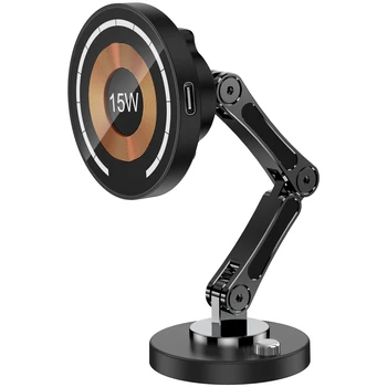 Most Popular Rotatable Car Phone Holder Strong Magnetic Wireless Charging In-Car Application for iPhone Wireless Car Charger
