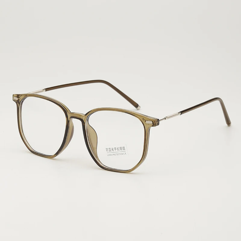 2024 New Eyeglass Frame Large Frame Irregular Flat Mirror Anti Blue Light Glasses Frame Female