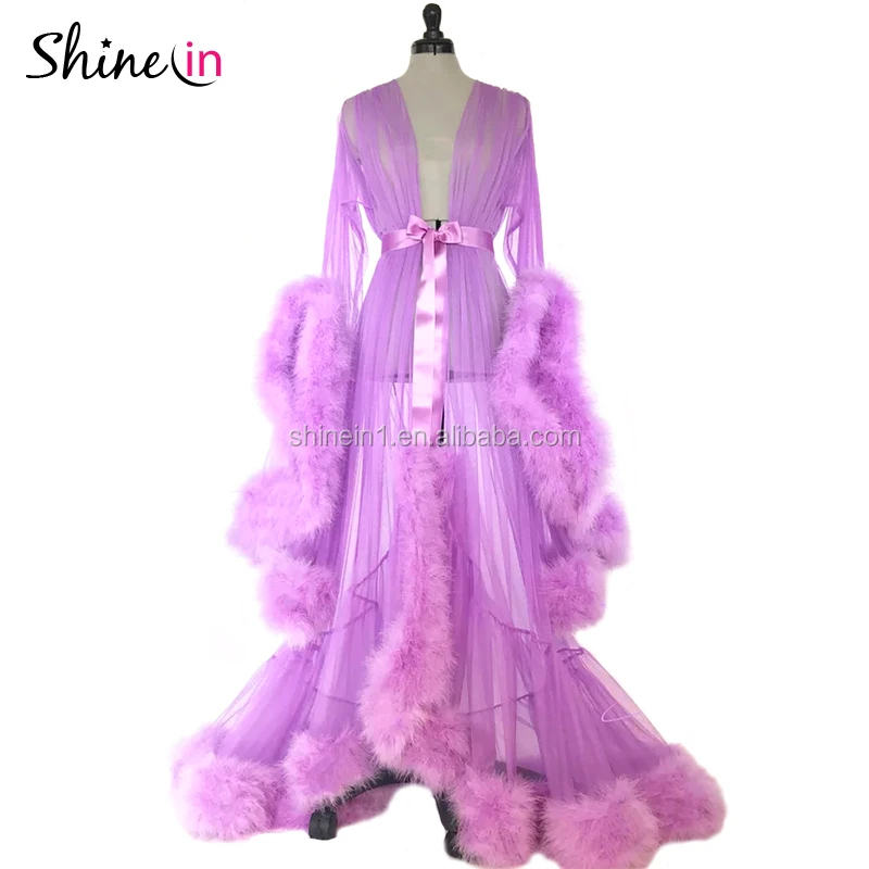 lace fur robe