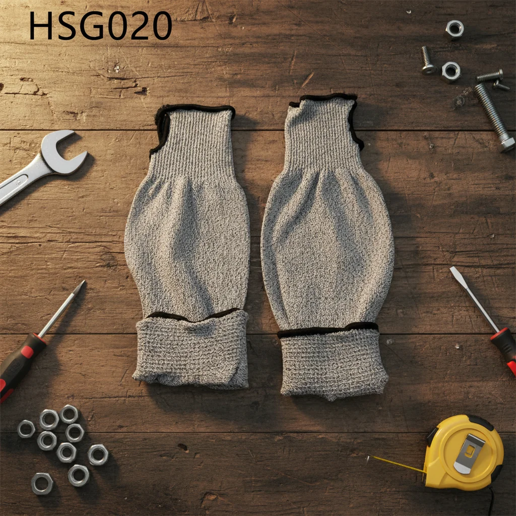 HY,Heavy Industry Durable Palm Laceration Prevention Grey Working Sleeves Fish Processing 40cm Protective Safety Gloves HSG020
