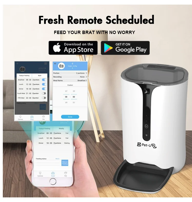 Custom Wifi Control Cat Feeder Xiaomi Automatic Pet Feeder With