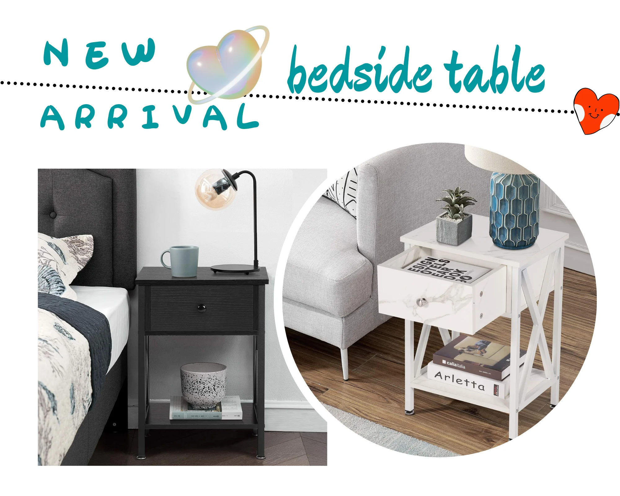Modern Wooden Bedside Nightstand Side Table Simple Design New Arrival ...