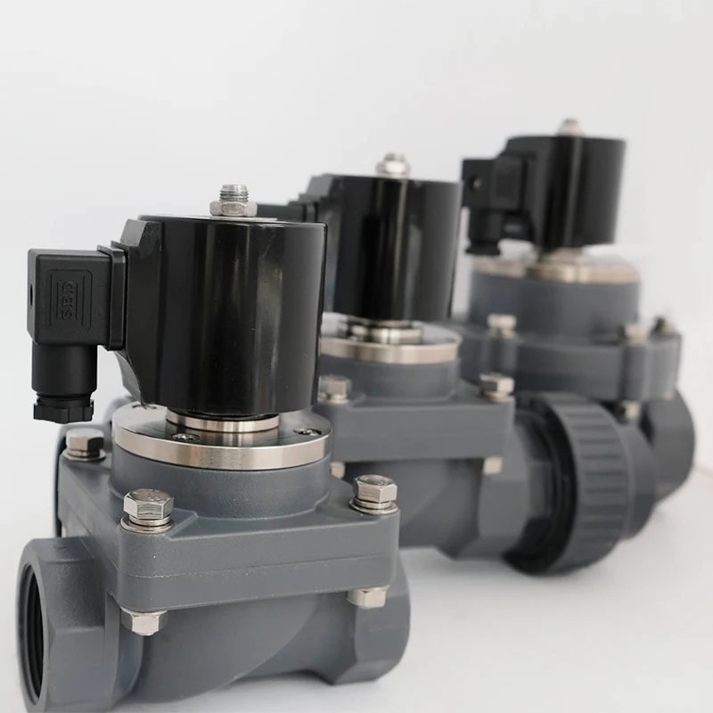 Darhor DN32 DN40 pilot Operated Anti Resistant UPVC CPVC Solenoid Valve for Acid Alkali 220VAC 24VDC 12VDC