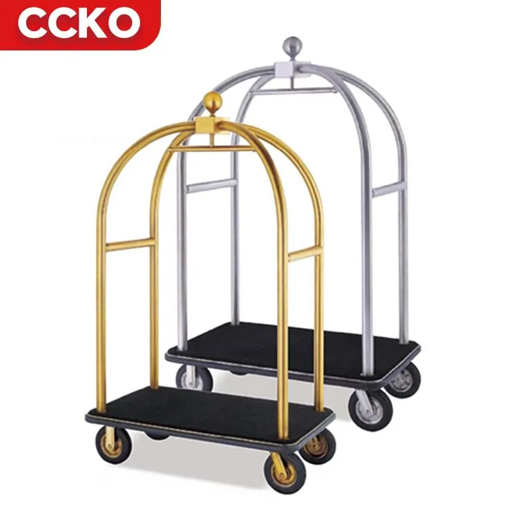 Gold Stainless Steel Tool Hanger - Modern Luxury Luggage Cart