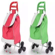 Portable Foldable Shopping Cart on 3 Wheels Vegetable Grocery Folding Stair Climbing Shopping Trolley