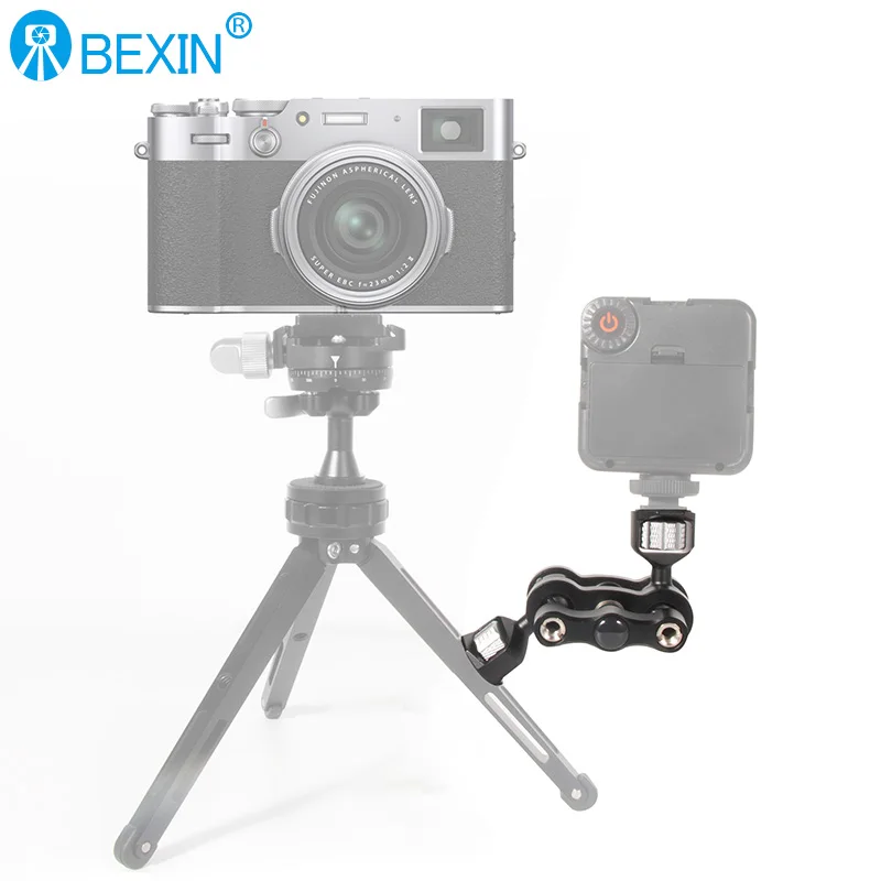 BEXIN TM-5 360 Degree Rotating Aluminum Alloy Multifunctional Magic Arm Ball Head Mount Crab Clamp for Desktop Camera