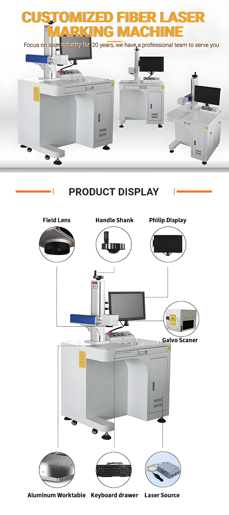 High Precision Desktop Fiber Laser Marking Engraving Machine Stainless Steel Business Card Etching for Metal Supports AI BMP PLT