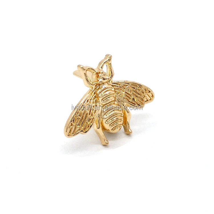 Custom 22x28mm Light Gold Bee Shoe Clips Buckles Ornament
