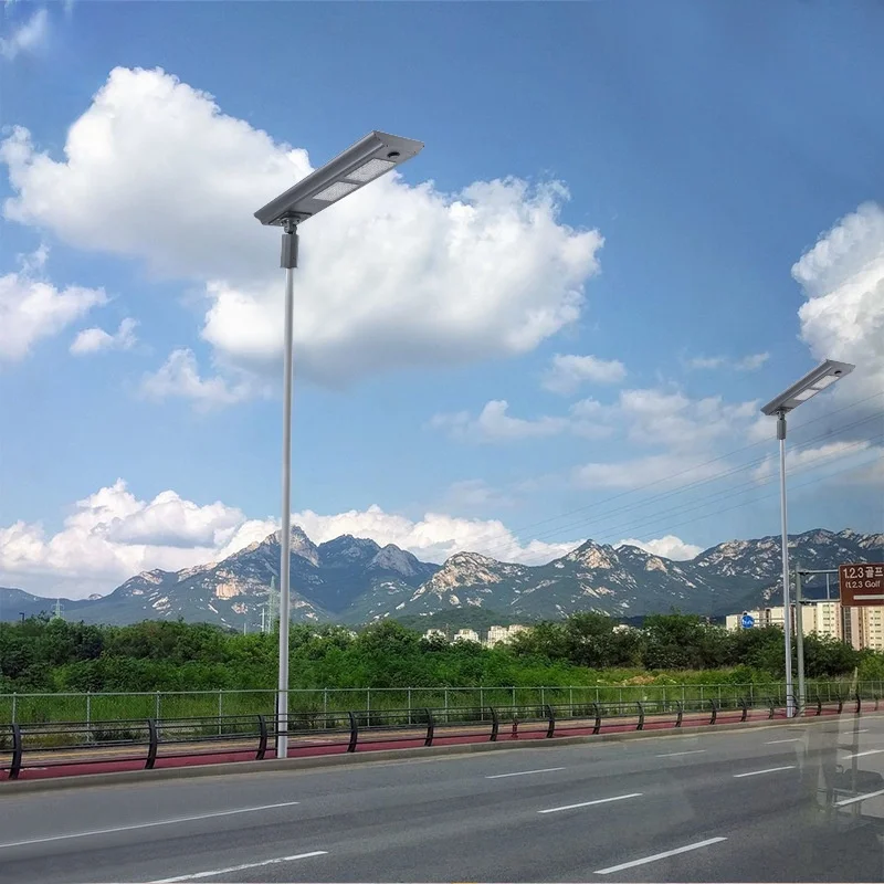 Ute vattentät aluminium 20 W 40 W 60 W 80 W 100 W 200 W integrerad allt-i-ett solcellsgatubelysning med LED