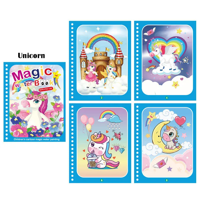 Children's Water Magic Painting Colouring Reusable Drawing Book, UK Seller