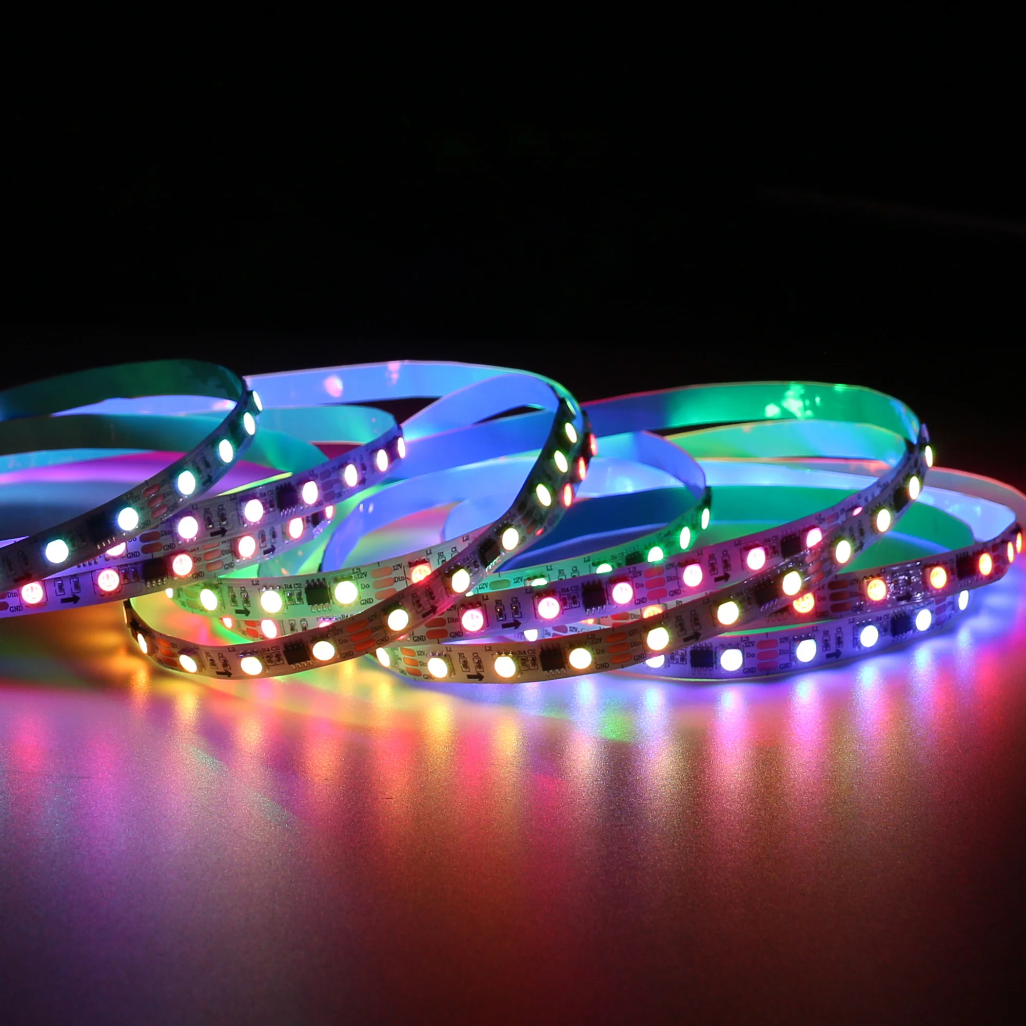 Настраиваемая СВЕТОДИОДНАЯ лента SMD 5050 tira RGB IC полноцветный пиксель Magic Digital Dream light WS2811 SK6812 96IC