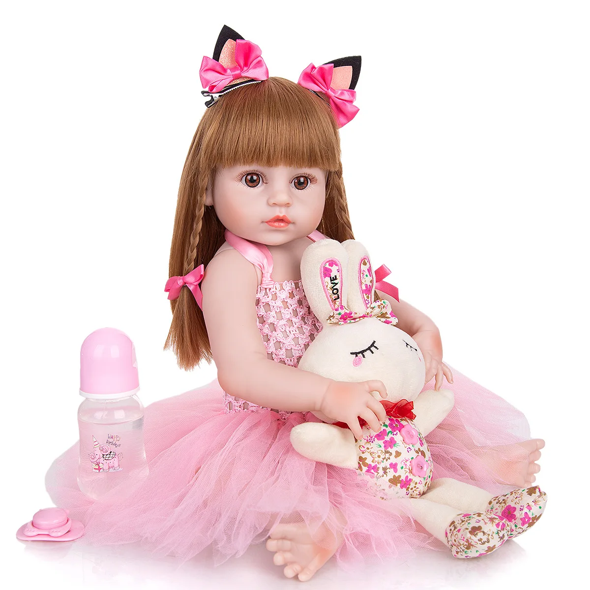 Aijh 45cm Princess Gifts Lifelike Educational Long Hair Teen Girl Set